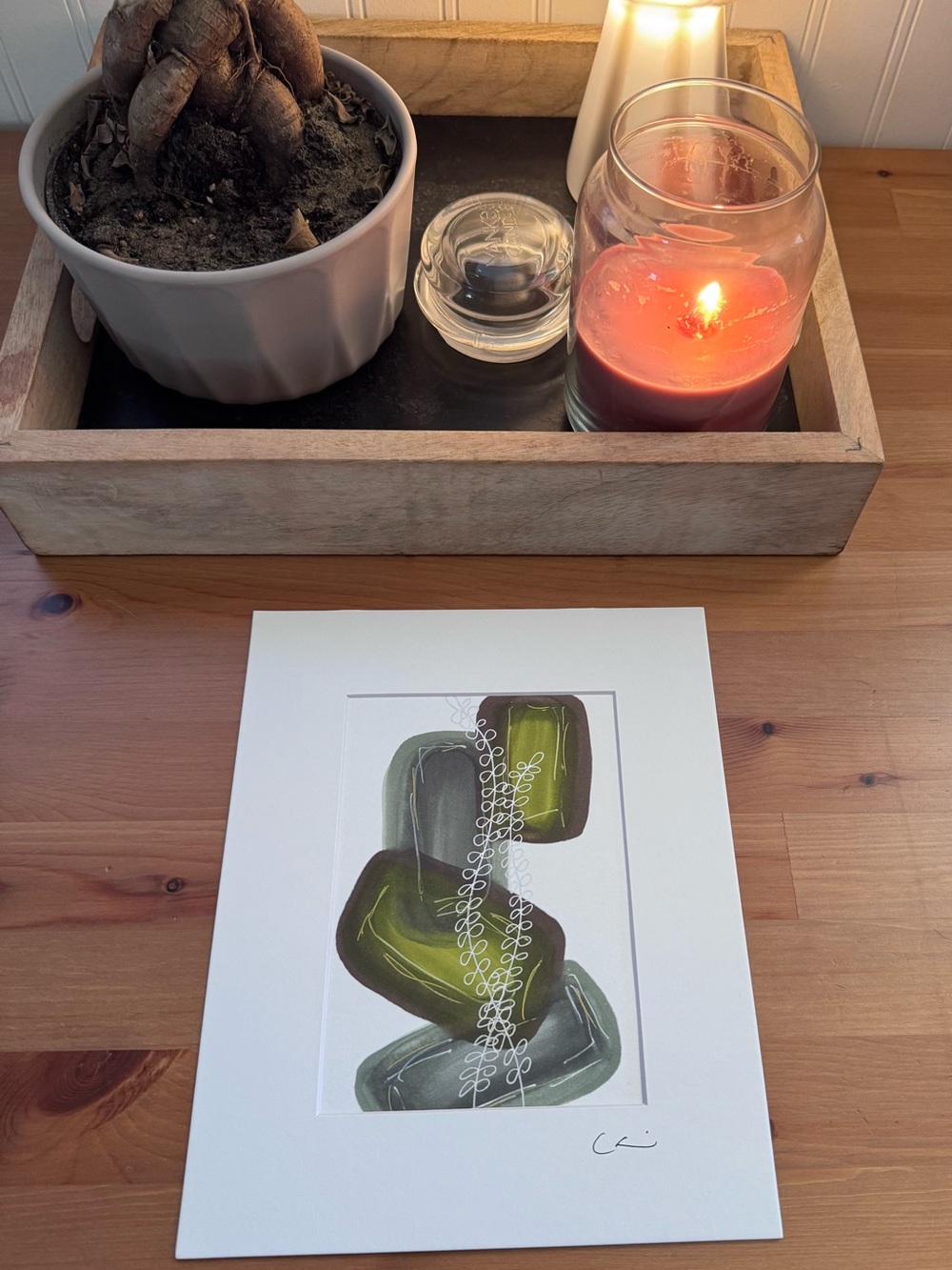 New Original Signed Artwork Ink, Chalk and Marker on Paper